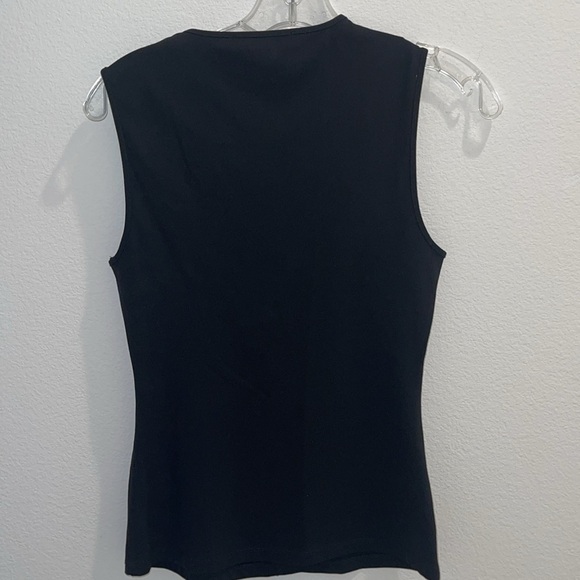 BCBGMAXAZRIA Sleeveless V Neck Ruffle Front Top - Picture 5 of 5